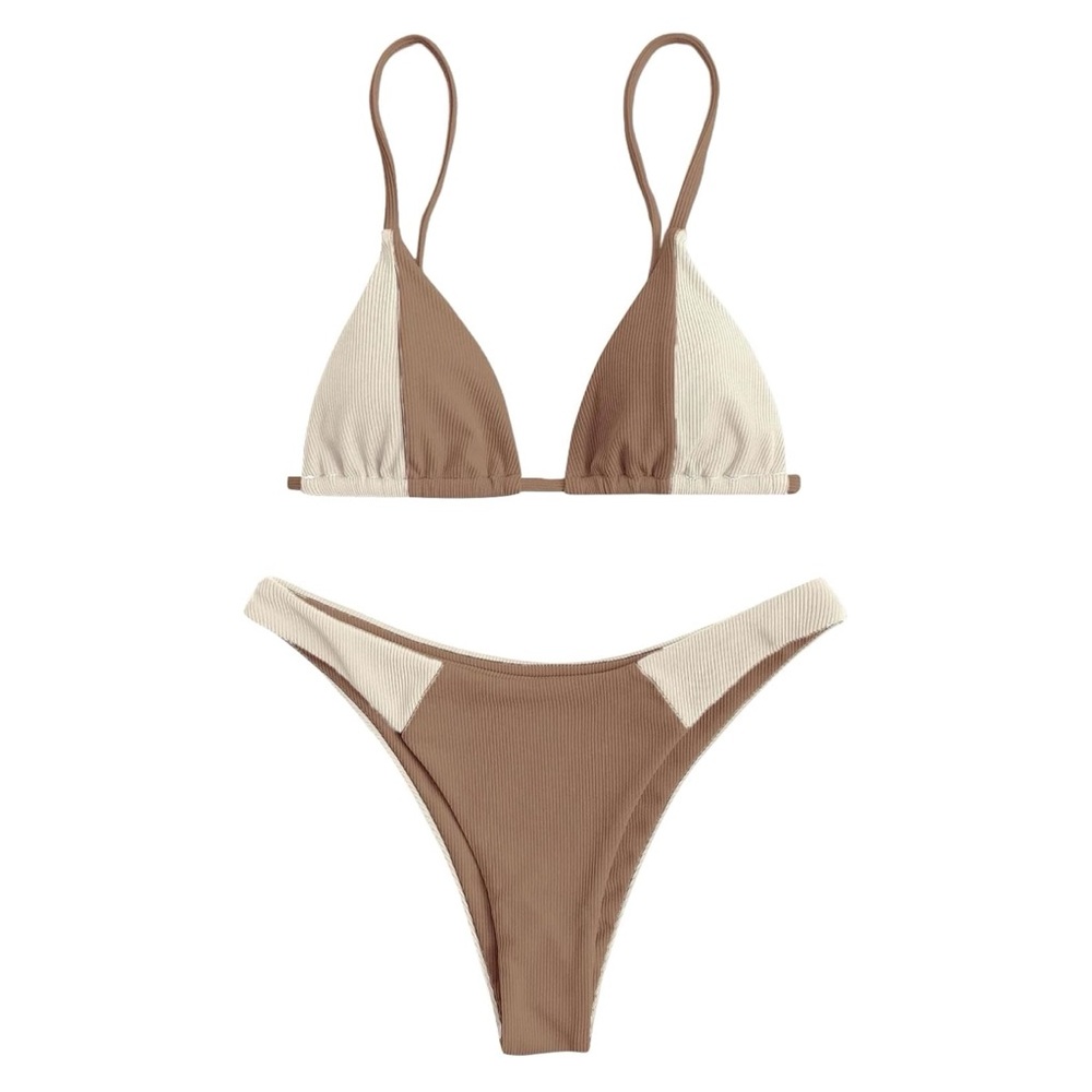 ZAFUL | Ribbed Two Tone Bikini Set